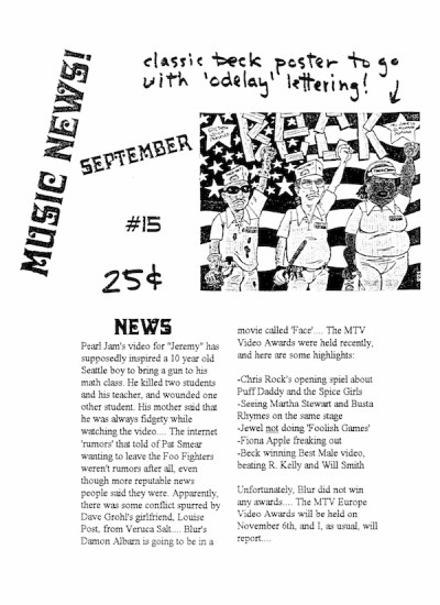 music news 90s zine
